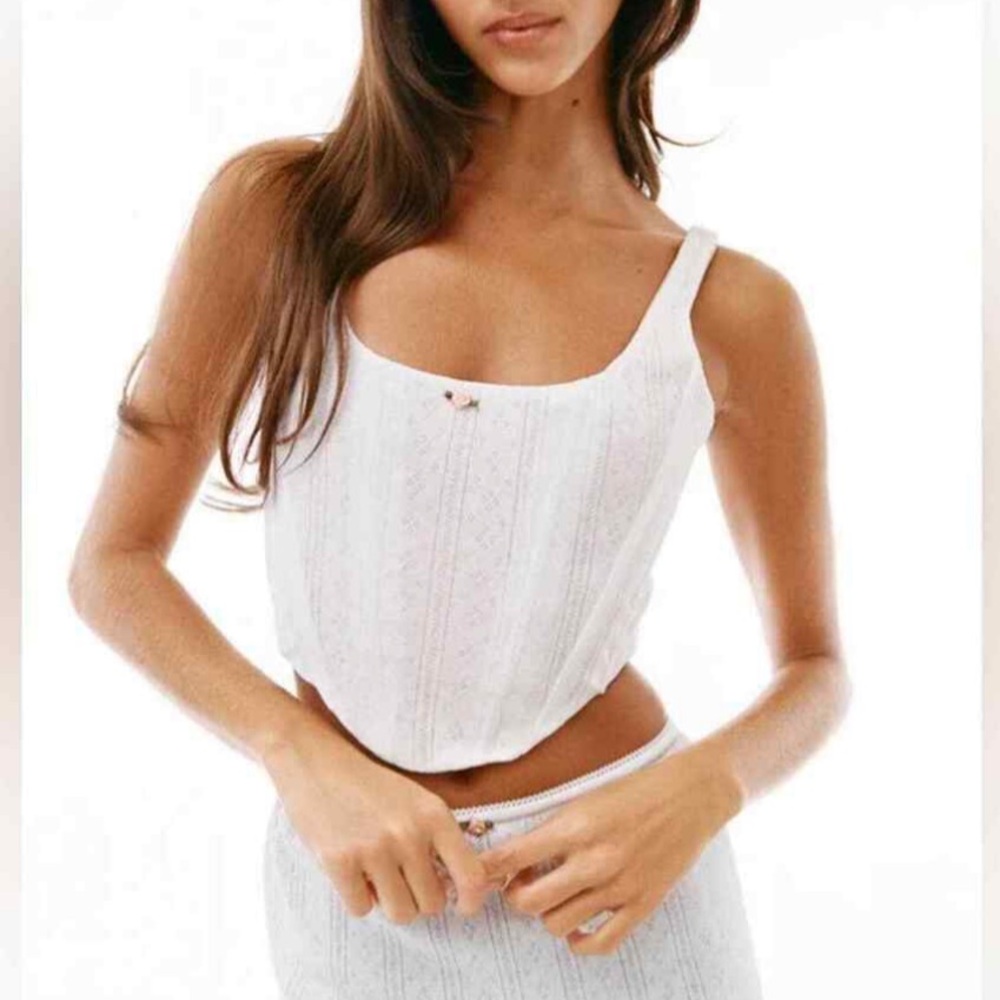 With Jean Cindy Corset in White Pointelle